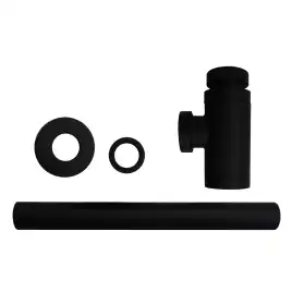 Сифон для раковины AZARIO AZ-108-BL G 1 1/4, без выпуска, цилиндр, латунь, черный