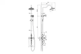 Душевая система Aquatek КЛАССИК AQ2543CR с термостатом, Хром