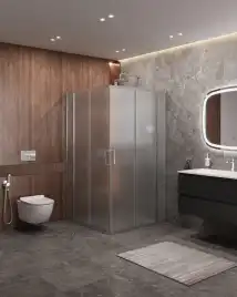 Душевой уголок CEZARES MOLVENO-A-22-90+20-P-Cr стекло Матовое рифленая, профиль Хром