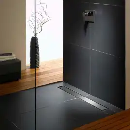 Душевой лоток Azario Klasik 45 см AZ-CH 450 K с решеткой под плитку, Хром матовый