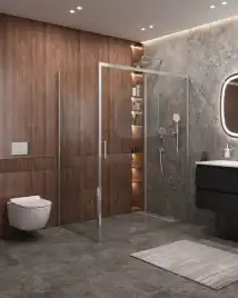 Душевой уголок CEZARES MOLVENO-AH-11-160/90-C-Cr-IV стекло Прозрачное, профиль Хром