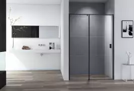 Душевая дверь Cezares URBAN 120 см, URBAN-B-12-120-C-NERO, профиль Черный, стекло Прозрачное