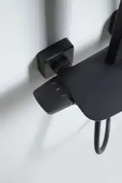 Душевая система Allen Brau Infinity 5.21030-31 для ванны с изливом, верхний и ручной душ, Черный матовый