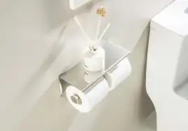 Держатель туалетной бумаги Aquatek Оберон AQ4909CR двойной с полкой, Хром