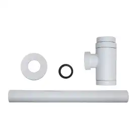 Сифон для раковины AZARIO AZ-108-WHI G 1 1/4, без выпуска, цилиндр, латунь, белый