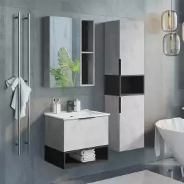 Зеркало-шкаф Comforty Франкфурт 60 Бетон светлый, 00-00004331