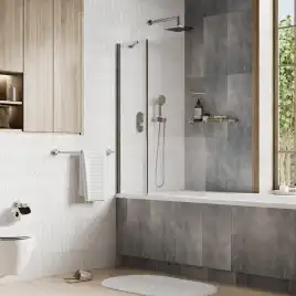 Шторка для ванны WasserKRAFT Berkel 48P 110 см, 48P02-110, профиль Хром, стекло Прозрачное