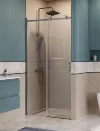 Душевая дверь BelBagno SOFT_CLOSE-2-BF-1-100-C-GM стекло прозрачное, профиль Оружейная сталь