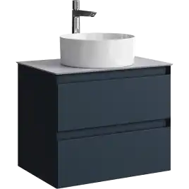 Тумба с раковиной подвесная Aqwella Geometria 65 GE01652GRM+STG662X476GS, со столешницей серый камень, цвет серый