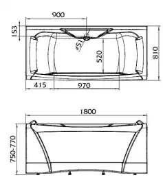 Акриловая ванна Aima Design DOLCE VITA 180х80