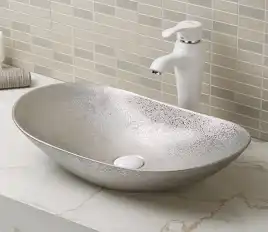 Раковина накладная CeramaLux 615х360х155 7811АSS, цвет Серый