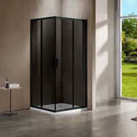 Душевой уголок Vincea Garda 100х90 VSS-1G9010CGB, профиль черный, стекло Тонированное