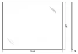Зеркало BelBagno SPC-AL 100х80 SPC-AL-1000-800 Nero без подсветки, Черный