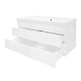 Тумба с раковиной Azario Эстима 100 CS00094585, подвесная, Белая глянцевая