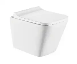 Унитаз подвесной CeramaLux 5171, безободковый с крышкой микролифт, Белый