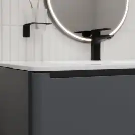 Тумба с раковиной IDDIS Edifice 100, подвесная, Темно-серый, EDI10D0i95K