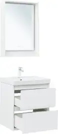 Тумба под раковину Aquanet Милан 60 белый глянец, подвесная, 336367
