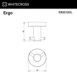 Крючок двойной Whitecross ERGO gold, ER2212GL, Золото глянцевое