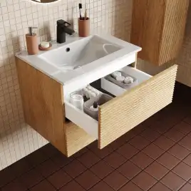 Тумба с раковиной IDDIS Bild 60, подвесная, Дуб светлый, BIL60V0i95K