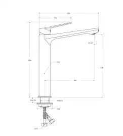 Смеситель для накладной раковины Cezares COMFORT-LC-01-W0, Хром