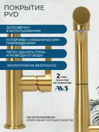 Смесители для кухни AVS 811-191-BG, брашированное золото