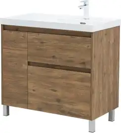 Тумба под раковину Aquanet Nova Lite 2.0 90 напольная, дуб рустикальный, правая, 346345