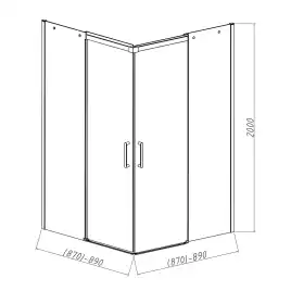 Душевой уголок Vincea Dice 90х90 VSS-4D900CLB, дверь раздвижная, профиль черный, стекло прозрачное