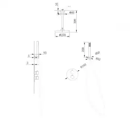 Душевая система ABBER Wasser Kreis AF8121RG скрытого монтажа без излива, розовое золото