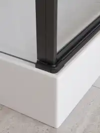 Душевая кабина BelBagno UNO-CAB-A-1-90-C-NERO-Bi-TOP-L , левая, профиль черный матовый