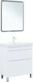 Тумба под раковину Aquanet Слим 70 напольная, белый сатин, 346043