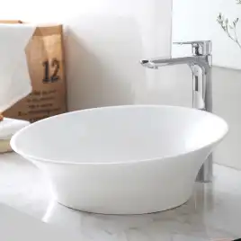 Раковина накладная ABBER STEIN 46х46х16,8 AS2607, круглая, белая матовая