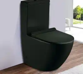 Унитаз-компакт Ceramalux 2166ХМВ, безободковый, с бачком и сидением микролифт Черный матовый