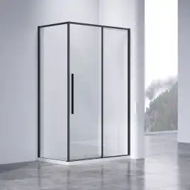 Душевой уголок Vincea Slim-N 140х90 VSR-4SN9014CLB, профиль черный, стекло Прозрачное