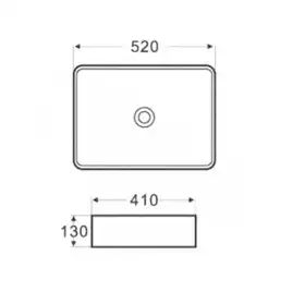 Раковина накладная Azario 520х410х130 AZ-2074B, цвет Белый