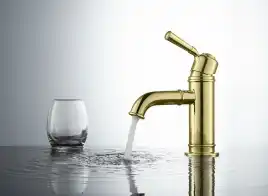 Смеситель для раковины Aquatek Классик AQ1510PG, однорычажный, цвет Полированное золото