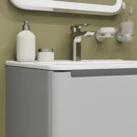 Тумба с раковиной IDDIS Edifice 60, подвесная, Светло-серый, EDI60L0i95K