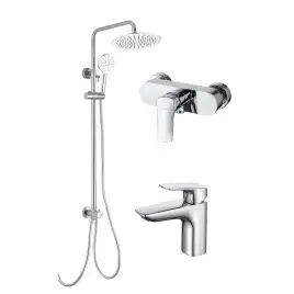 Комплект смесителей для ванны Aquatek Вега AQ1036CR, 3 в 1 однорычажный, Хром