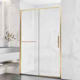 Душевая дверь Vincea Slim Soft 130 VDS-1SS130CLG, раздвижная, профиль брашированное золото, стекло прозрачное