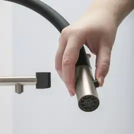 Смеситель для кухни AVS PureRiver 811-170-BN с гибким изливом, брашированный никель