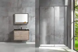 Душевая дверь Vincea Lugano 120 VDS-1L120CLGM-1, раздвижная, профиль вороненая сталь, стекло прозрачное