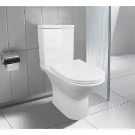 Унитаз-компакт  Azario Fretta  AZ-1223 напольный, безободковый, с бачком и сидением микролифт, цвет белый