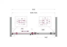 Душевая дверь BelBagno SOFT_CLOSE-2-BF-1-110-C-GM стекло прозрачное, профиль Оружейная сталь