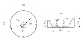 Раковина накладная ABBER STEIN 46х46х16,8 AS2607, круглая, белая матовая