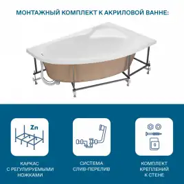 Акриловая ванна Santek Эдера 170х100 1WH501663 правая, Белая