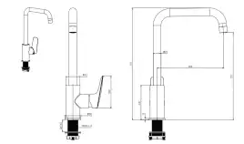 Смеситель для кухни Aquatek Вега AQ1081MB поворотный излив, Черный матовый