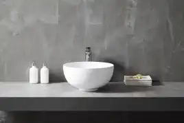 Раковина накладная ABBER STEIN 40х40х20 AS2617, круглая, белая матовая