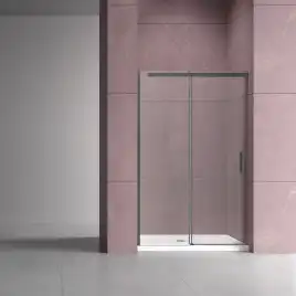 Душевая дверь Vincea Dice 120 VDS-4D120CLGM, раздвижная, профиль вороненая сталь, стекло прозрачное