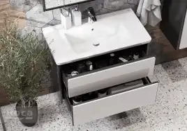 Тумбы под раковину Roca Ronda 80 ZRU9302965 подвесная, цвет, Белый глянец / Антрацит