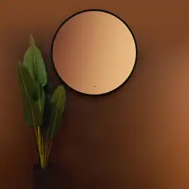 Зеркало с подсветкой AVS Виктория 100x100 см, черное