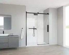 Душевая дверь Vincea Como Soft 140 VDS-1CS140CLB, раздвижная, профиль черный, стекло прозрачное